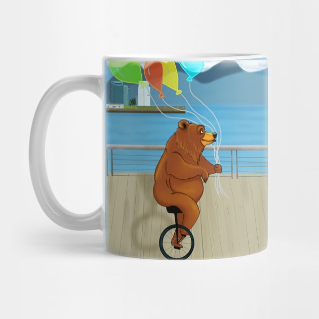 Bear in monocycle by Brushes with Nature